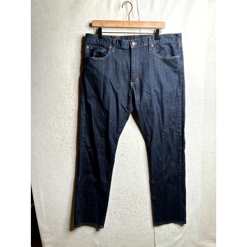 Brooks Brothers 1818 Jeans Mens 38x34 Blue Denim Supima Cotton Logo Straight Fit